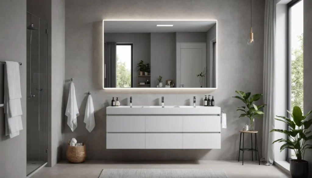 armoire de salle de bain avec miroir 120 cm