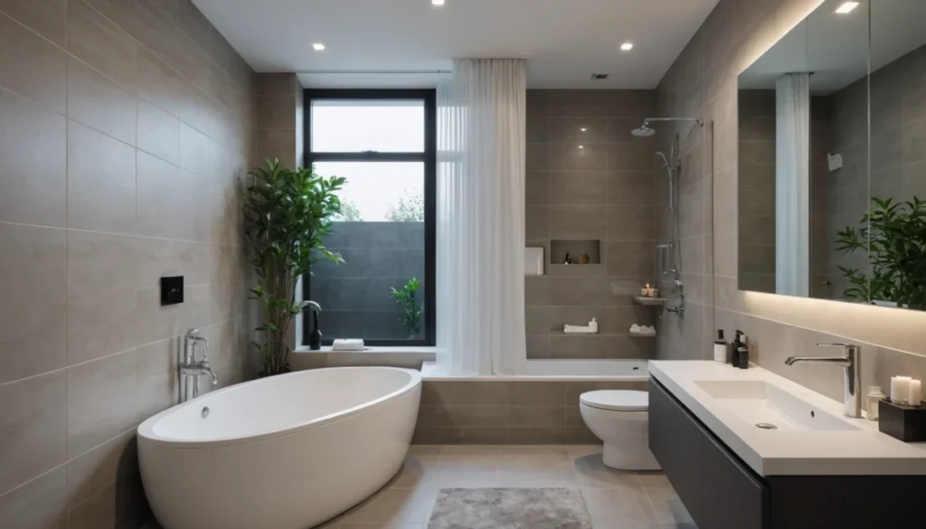 petites salles de bain avec douche et baignoire